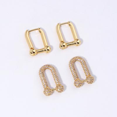 China Simple Trendy Chain Horseshoe Hoop Earrings Fashion Stud Earrings Jewelry For Women 2020 for sale