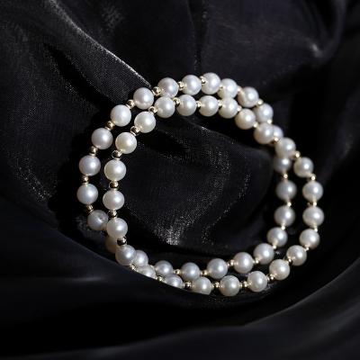 China Trendy Fashion Charm Bracelets Charm Bracelet Women Gold Bean Bracelet With Natural Pearl for sale