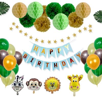 China Wild Party Decorations Jungle Theme Balloons Garland Kit Monkey Tiger Lion Zebra Foil Balloons Set For Birthday Baby Shower Party Decorations for sale