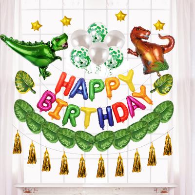 China Party decorations Happy Birthday Balloons Set Dinosaur Foil Balloons Arch for Wild Jungle Birthday Party Balloons Garland Decorations for sale