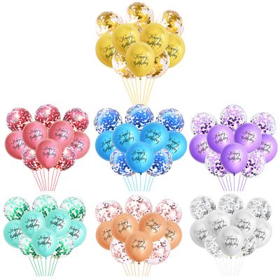 China Party Decorations Happy Birthday Printing Confetti Metallic Balloons Set Birthday Wedding Party Decorations for sale