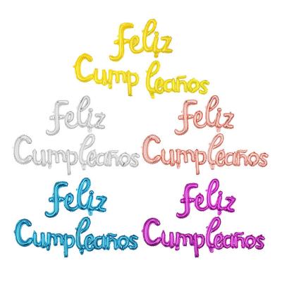 China Party decorations 16 inch cumpleanos de feliz letter foil balloons for birthday party happy birthday siamese balloons decorations for sale