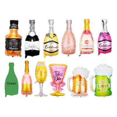 China Party Decorations Big Champagne Balloons Bottle Glass Aluminum Foil Balloons For Birthday Valentine Party Decorations for sale