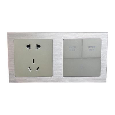 China 86mm Aluminum Alloy Oxidation Drawing Process RS485 Single Smart Hotel Office Building Switch Panel for sale