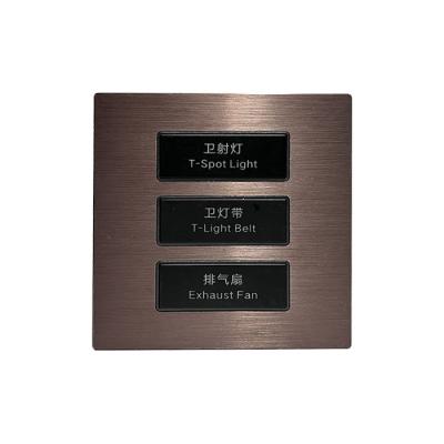 China Non Magnetic Installation Procedure Panel Hotel Wall Power Switch Door Panel Touch Switch Bit Modern Brown Aluminum Brushed Switch for sale