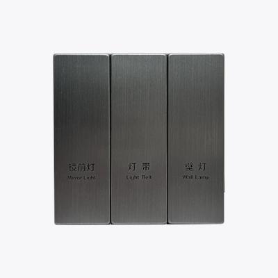 China 2022 New Metal Plate Large Single Frameless Dry Contact Wall Switch Hotel Bedside Switch Panels for sale