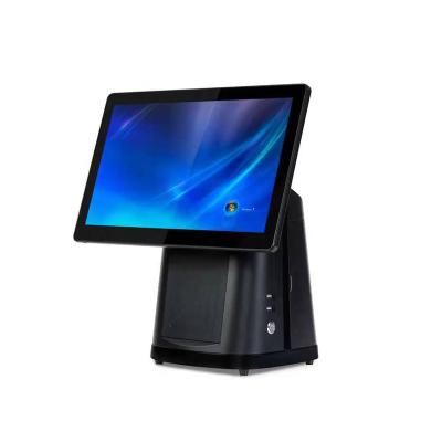 China SDK 15 inch dual screen desktop android 11 pos terminal price aio smart pos cashier machine windows system for sale