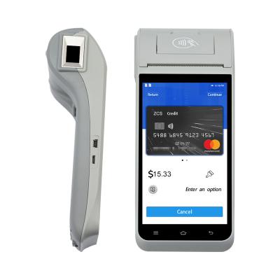 China SDK Powerful Android 11 handheld mobile pos machine biometric pos terminal with fingerprint reader for sale