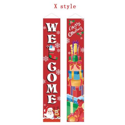 China Durable Promotional Products Cheap Custom Merry Christmas Banner Flags Party Decorations Christmas Door Hanging Banner for sale