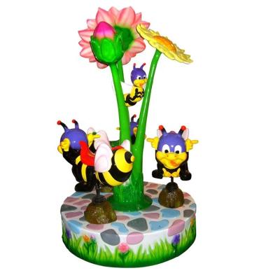 China FRP+Metal New Design Attractive 3 Seats Fairground Mini Rides Small Bee Carousel With Light And Music For Sale for sale