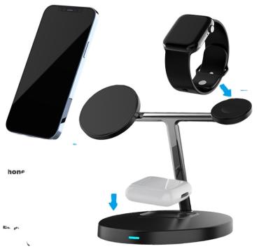 China Smart Watch Cell Phone Holder 15W 3 in 1 Magnetic Wireless Charger Phone Charger Wireless Dock for iPhone 13 for sale