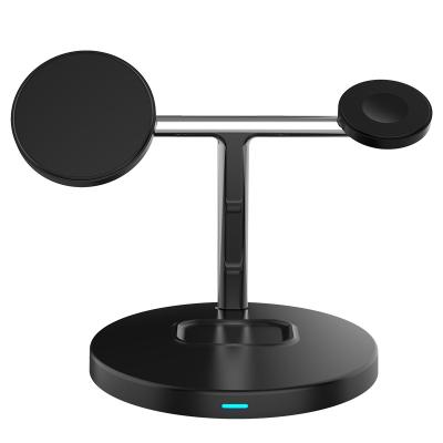 China Microphone ready to board 3 in 1 magnetic mobile phone wireless stand holder 15W charger wireless charger for sale