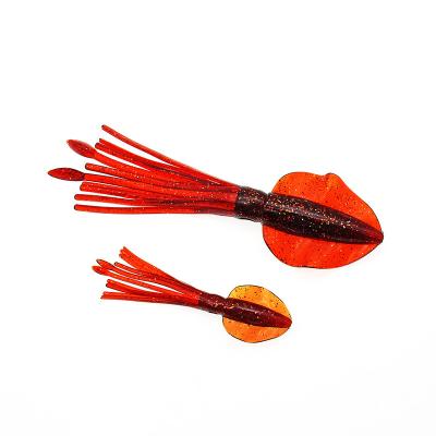 China PVC Free Sample Bait Bulb Squid Lures 3pcs/bag Silicone Bait Lure Squid Bait Octopus Lure for sale