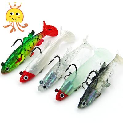 China High Quality PVC+Lead Head Silicone Groundbait Fishing Lures 12g 8cm Soft Groundbaits Wobblers Winter Fishing Tackle Lures for sale