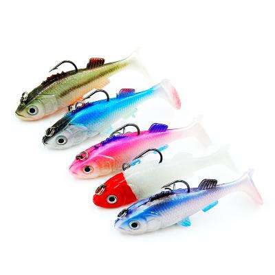 China PVC+Lead Jig Head Lure Soft Fishing Lure 14.7g 8cm 5Pcs/Box Shad Soft Plastic Fishing Lure Custom Soft Baits Saltwater Soft Baits for sale