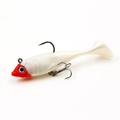 China PVC+Lead 18g 9.5cm Lure Metal Head Jig Fishing Lure Wim Bait Jig Heads Lead Hook for sale