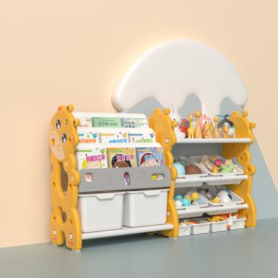 China Factory New Design New Design Kids Children Bookcase Bookshelf Modern Cheap Plastic Stand Toy Shelves for sale