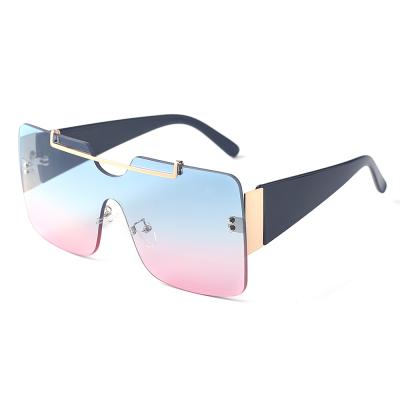 China Fashion Sunglasses Rimless Sunglasses Wholesale Oversized Rectangle Lens Custom Shades Custom Made Sunglasses for sale