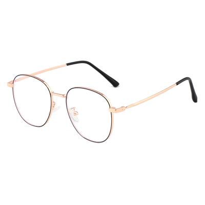 China Fashion Logo High Quality custom made 2021 fashion glasses frames anti blue light big round metal frame luxury glasses for sale