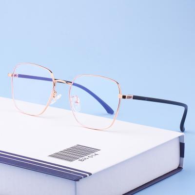 China 2021 New Arrival Fashion Metal Frame Leaf Core Eyewear Glasses Frame For Women Anti Blue Light Glasses for sale