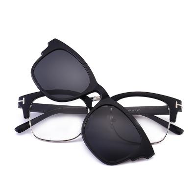 China Retro Sunglasses 2021 New Arrivals Fashion Tr90 Sight Sun Glass Outdoor Drive Polarized Big Detachable Magnetic Sunglasses for sale