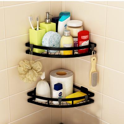 China Wall Mounted Type Stainless Steel Bathroom Shelves Shampoo Storage Rack Bathroom Basket Holder Shower Corner Shelf for sale