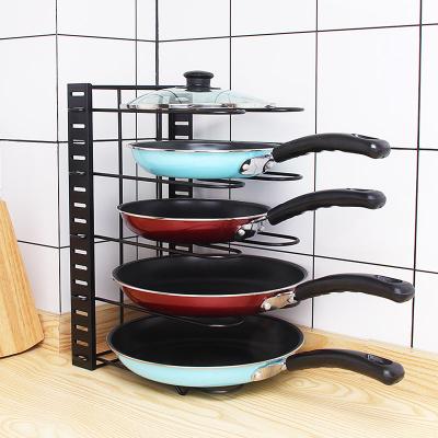 China Modern Kitchen Countertop Pot Holder Organizer 8 Tiers Pots And Organizer Pan Rack Multifunction Kitchen Rack for sale