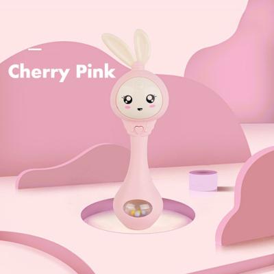 China Soft Cartoon Rabbit Baby Shaking Light Pacifier Teether Toy Newborn Stroller Crib Infant Music Rattle Hand Bell for sale