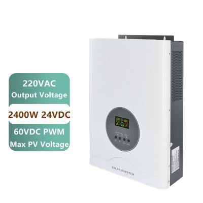 China Solar Hybrid Inverter 3KVA/2400W High Frequency Inverters With Smart PWM Controller 512*320*136mm for sale