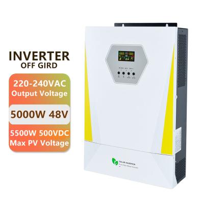 China Solar Inverter 5kw 48VDC Off Grid Inverter Smart MPPT Solar Pure Sine Wave Inverter Hybrid 495*312*125mm for sale