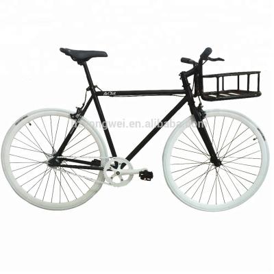 China Steel Zebra 700c Colored Skin Best Selling CE Fixed Gear Bike With Front Aluminum Made Basket for sale