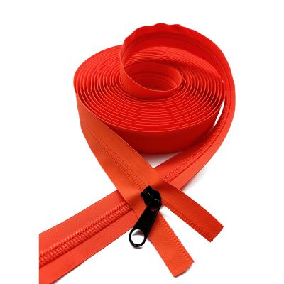 China #10 Nickel Free Customized Nylon Long String Zipper Red Roll Custom Zipper Tape Nylon For Jeans for sale