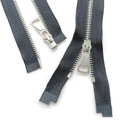 China Custom Color #3 Nickel Free Metal Zipper Black Color Fashion Open End Waterproof Zipper for sale