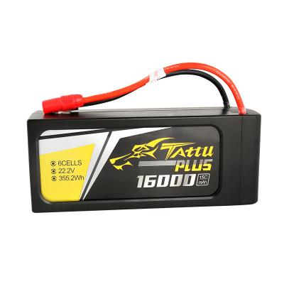 China Long Cycle Life Tattu Plus 16000mAh 22.2V 15C 6S1P LiPo Smart Battery Pack with AS150 + XT150 Plug for UAV Medical Drone for sale