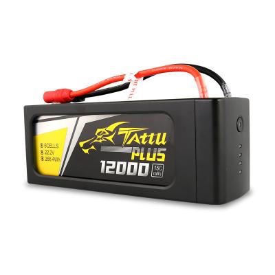 China Long Cycle Life Grepow Tattu 6S 12000mAh Plus 22.2V 15C 266.4Wh 6S1P Lipo Smart Battery Pack For Agricultural Drone UAV for sale