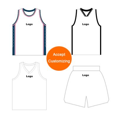 China Custom Youth Antibacterial Team Plain Blank Uniform Sublimation Printing Man Woman Basketball Tank Top Set for sale