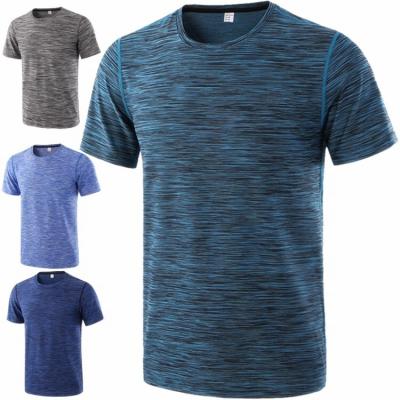 China Men's 100% Polyester Mesh Dry Slim Fit Marathon T-Shirts Anti-Shrink Running Sports T-shirts Custom Printing for sale