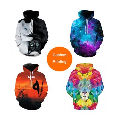 China 100% Polyester Custom Colored Spandex Dye Graphic Sweatshirt Anti-Wrinkle 3D Print Lightweight Pullover Hoodie For Women Men for sale