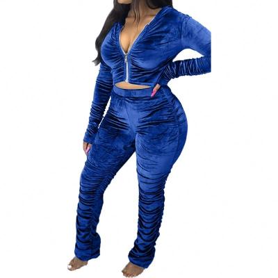 China Hot Sale Fashion QUICK DRY Casual Zipper Tracker Sets Velvet Set Two Piece Wholesale Women Hoodies Tracksuits for sale