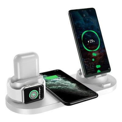 China Hot Selling Magnetic Fast Charging Stand 15W 6 in 1 Smart Portable Wireless Charging Phone Dock Stand QI Charger Mobile Phone Wireless Chargers for sale