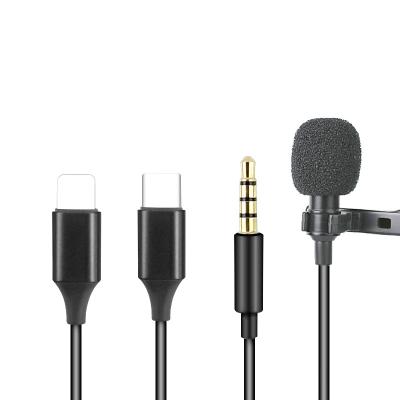 China Portable 3.5mm lavalier wired headset microphone lapel microphone clip on microphone Lavalier wired microphone for phone and laptop for sale