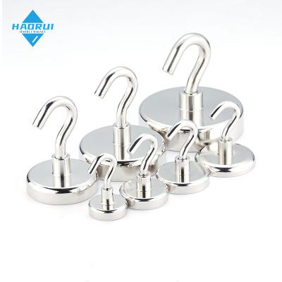 China 4Lbs-500Lbs Neodymium Hooks Industrial Magnetic Powerful Heavy Duty Magnet Hanger Strong Magnet for sale