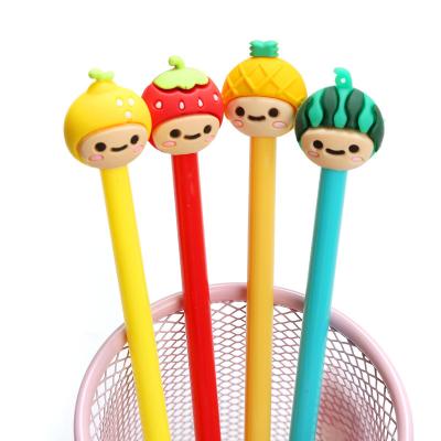 China Wholesale Custom Silicone 3D Cartoon Character Cap Pen PVC Rubber Ball Pen With Dazzling Charm for sale