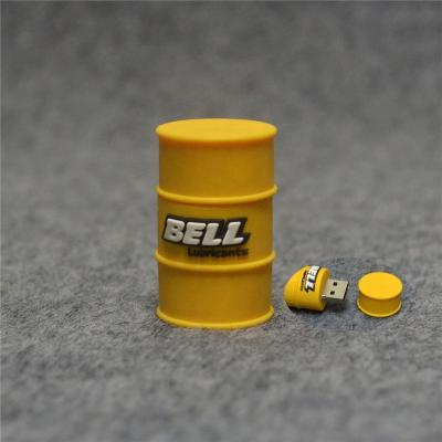 China Promotion Company bulk custom 4GB cylinder barrel usb drive box memory stick 3D tank oil canister pendrive for Fair giveaways for sale