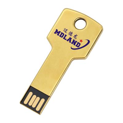 China Promotion Company Custom High Quality Alloy Metal Printing Logo USB Memory Stick Pendrive Key Form USB Flash Drive With Key Holder for sale