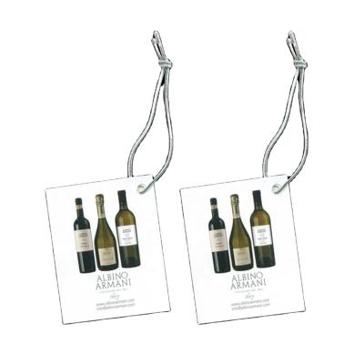 China Custom Waterproof Neck Beverage Hanging Tags For Bottle Paper Wine Bottle Neck Hang Tags for sale