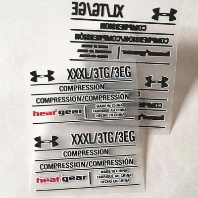 China Classic Wholesale Custom Logo Printed Silicone Heat Transfer Garment Labels For Clothing for sale