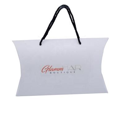 China Recyclable Luxury Hair Packaging Boxes And Paper Bag With Gift Folding Pillow Package Gift Boxes for sale