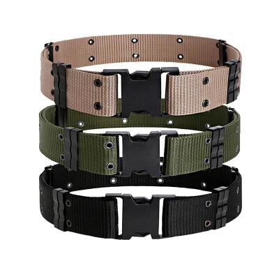 China Combat 5.5CM US Army Training Casual Tactical Belt Thickening Double Row Hole S Wear Special Forces External Military Nylon Holding Belts for sale