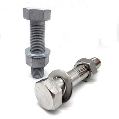 China Constrution Hot Dip Galvanized Hex Bolt and Galvanized Nut High Strength Hex Nut and Base Hex Head Bolt Fastener for sale